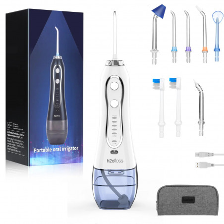 IRYGATOR DO ZĘBÓW BEZPRZEWODOWY DENTYSTYCZNY MOCNY 8 DYSZ 5 TRYBÓW 300ML