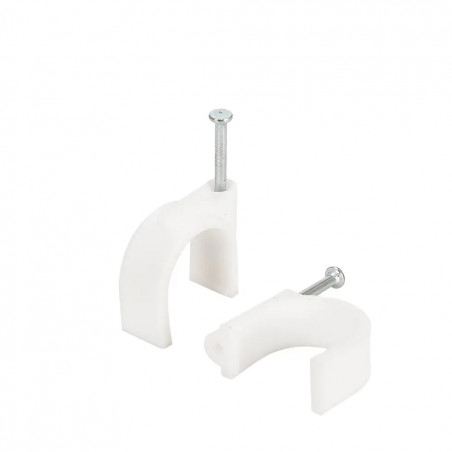 UCHWYT KABLOWY FLOP KLIPSY NA KABLE 10mm SPINKI KABLI OKRĄGŁE 100x BIAŁE