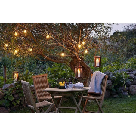 GIRLANDA OGRODOWA LAMPKI OZDOBNE CIEPŁE SOLARNE 20 LED ŻARÓWKI 5m