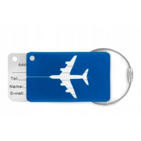 PAS BAGAŻOWY DO WALIZEK ZABEZPIECZAJĄCY Z KODEM KOD ETYKIETA IDENTYFIKATOR NIEBIESKI