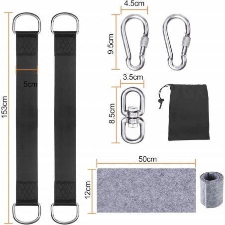 MOCNE PASY TAŚMY UCHWYTY DO ZAWIESZENIA HAMAKA HUŚTAWKI BOCIANIE GNIAZDO