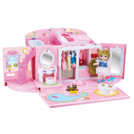 ROZKŁADANY DOMEK/KUFEREK Z LALKĄ I AKCESORIAMI