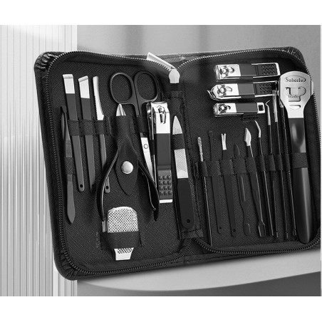 ZESTAW DO MANICURE I PEDICURE 22 EL DUŻY PRZYBORNIK DO PAZNOKCI TARKA HEBEL