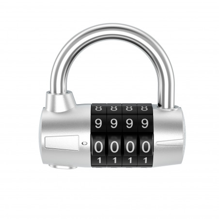 KŁÓDKA SZYFROWA NA SZYFR WALEC WALCOWA ZMIENNY KOD SREBRNA 4 CYFROWA STAL