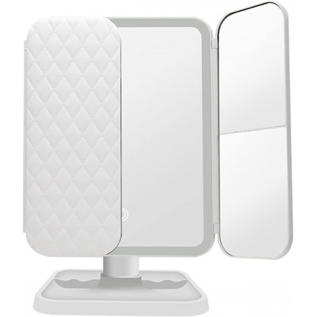 LUSTERKO KOSMETYCZNE PODŚWIETLANE LED ROZKŁADANE LUSTRO DO MAKIJAŻU PREMIUM