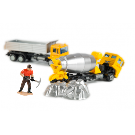 Zestaw Robotnicy Betoniarka Warsztat Wywrotka
