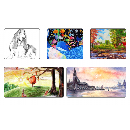 ZESTAW ARTYSTYCZNY KREDKI PISAKI FARBY 114 EL. PREZENT DLA DZIEWCZYNKI