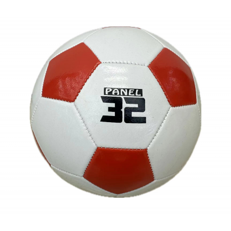PIŁKA NOŻNA DO GRY W NOGĘ PIŁKĘ NOŻNĄ SKÓRA SZYTA BIAŁO CZERWONA ROZMIAR 5