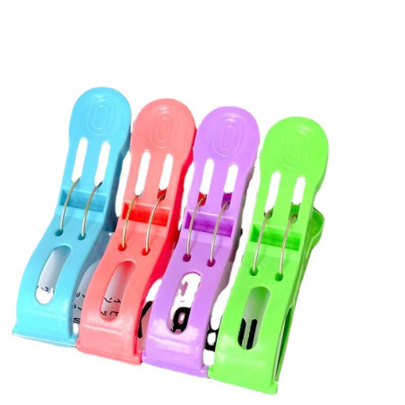 DUŻE KLIPSY SPINACZE KLAMERKI DO LEŻAKÓW RĘCZNIKÓW OBRUSÓW STOŁÓW 4szt