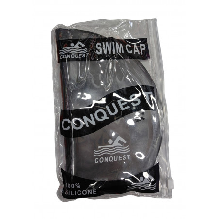 CZEPEK PŁYWACKI DO PŁYWANIA NA BASEN BASENOWY SILIKONOWY 100% CZARNY