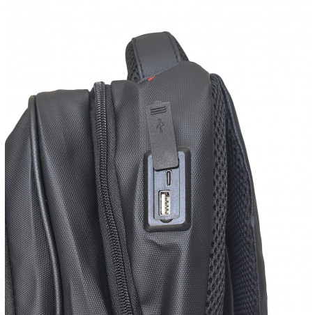 PLECAK SZKOLNY CZARNY WODOODPORNY WYGODNY USB USB-C NA POWERBANK NA LAPTOP