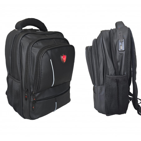 PLECAK SZKOLNY CZARNY WODOODPORNY WYGODNY USB USB-C NA POWERBANK NA LAPTOP