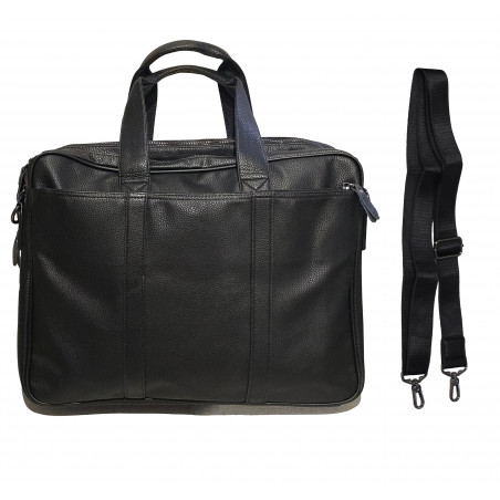 DUŻA SKÓRZANA TORBA LAPTOP NOTEBOOK 15 16 17" BIZNESOWA ELEGANCKA POJEMNA