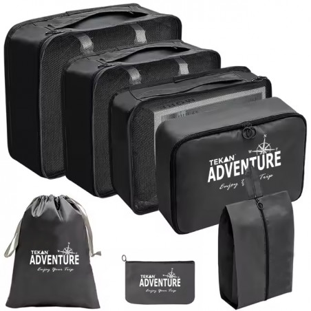 ORGANIZER PODRÓŻNY DO WALIZKI TORBY SZAFY ZESTAW 7 SZT UBRANIA I BUTY TEKAN