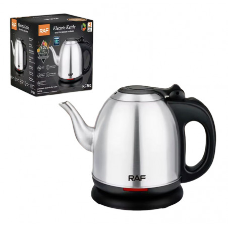 CZAJNIK ELEKTRYCZNY MAŁY 1,2l 1350W INOX SREBRNY STALOWY RETRO KONEWKA