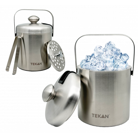 WIADERKO DO LODU TERMICZNY COOLER POJEMNIK NA LÓD 1,3L Z POKRYWKĄ SZCZYPCE