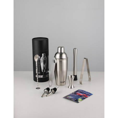 ZESTAW BARMAŃSKI PREMIUM SHAKER DO DRINKÓW KOKTAJLI 750ML 10EL NA PREZENT