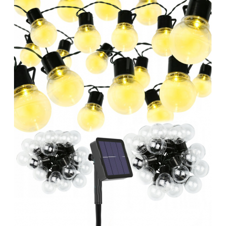 copy of GIRLANDA OGRODOWA LAMPKI OZDOBNE CIEPŁE SOLARNE 20 LED ŻARÓWKI 5m