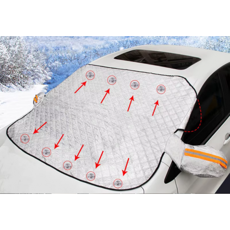 MATA PRZECIWSZRONOWA ANTYSZRONOWA NA ZIMĘ SZYBĘ AUTA + LUSTERKA MAGNETYCZNA