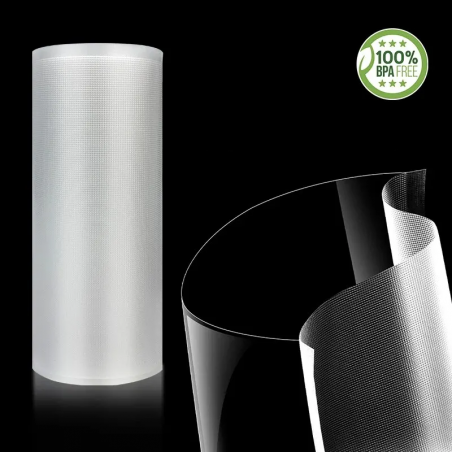 ROLKA DO PAKOWANIA ŻYWNOŚCI PRÓŻNIOWO WORKI 25x1500cm W ROLCE MOLETOWANA