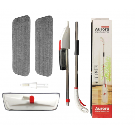 MOP ZE SPRYSKIWACZEM PŁASKI DŁUGI OBROTOWY GŁOWICA 360 STOPNI 2x MIKROFIBRA