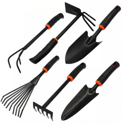 NARZĘDZIA OGRODOWE ZESTAW 2x ŁOPATKA 2x GRABKI MOTYKA PAZURKI KOPACZKA
