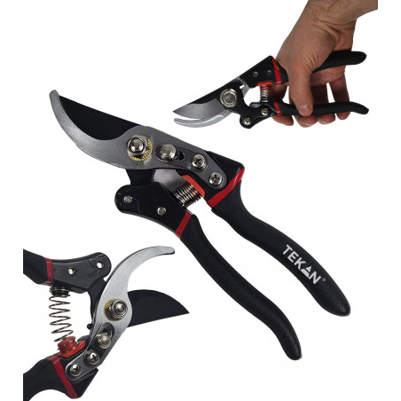 SEKATOR OGRODOWY DO GAŁĘZI KWIATÓW KRZEWÓW KRÓTKI OSTRZE MIJAJĄCE STAL