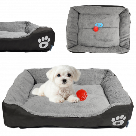 LEGOWISKO DLA PSA KOTA WELUROWE DUŻE POSŁANIE KOJEC 75x55x13 +ZABAWKA PIŁKA