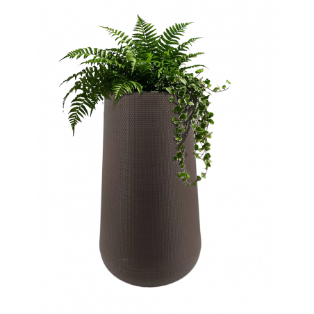 DONICZKA DONICA OGRODOWA TARASOWA BRĄZ CYLINDRYCZNA WYSOKA 83cm JAK RATTAN