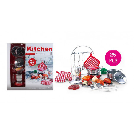 METALOWY ZESTAW KUCHENNY 25 ELEMENTÓW
