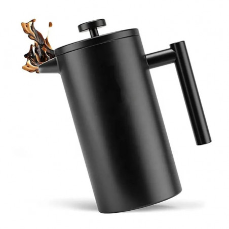 ZAPARZACZ DO HERBATY KAWY RĘCZNY STALOWY PREMIUM TŁOKOWY CZARNY TERMOS