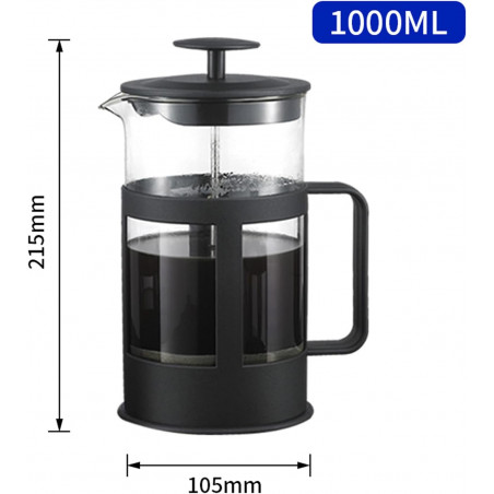 ZAPARZACZ DO KAWY HERBATY FRENCH PRESS TRADYCYJNY RĘCZNY DUŻY SZKLANY 1L