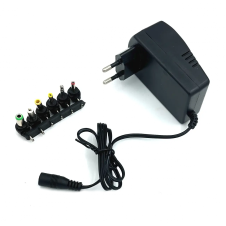 ZASILACZ SIECIOWY UNIWERSALNY IMPULSOWY REGULOWANY 3-12V DC 36W 3A 6 WTYKÓW