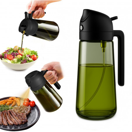 DOZOWNIK DO OLIWY OCTU OLEJU SPRYSKIWACZ NALEWAK TEKAN 470ML SZKLANY