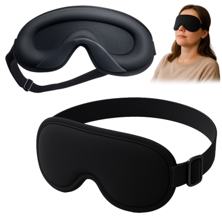 OPASKA NA OCZY DO SPANIA PODRÓŻNA DO SAMOLOTU WYGODNA GRUBA PREMIUM 3D