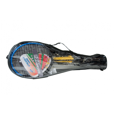 BADMINTON ZESTAW 4 RAKIETY LOTKI SIATKA POKROWIEC