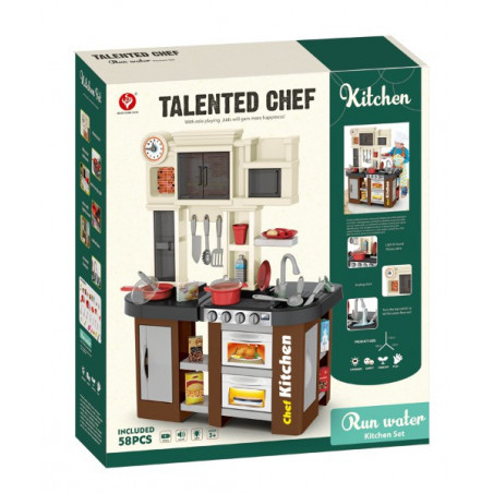 DUŻA INTERAKTYWNA KUCHNIA DLA DZIECI Z WODĄ : Kolor - Brown