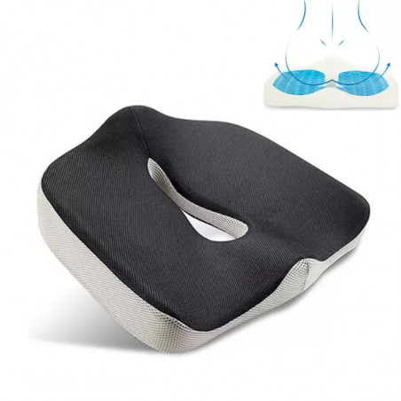 copy of PODUSZKA ORTOPEDYCZNA DO SIEDZENIA PROFILOWANA MEMORY NA KRZESŁO FOTEL DUŻA CZARNA/BEŻ