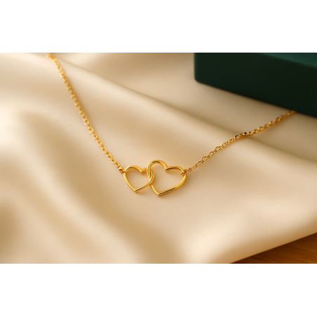 ZŁOTA BRANSOLETKA SERCA SERDUSZKA POZŁACANY 18K STAL CHIRURGICZNA SZKATUŁKA