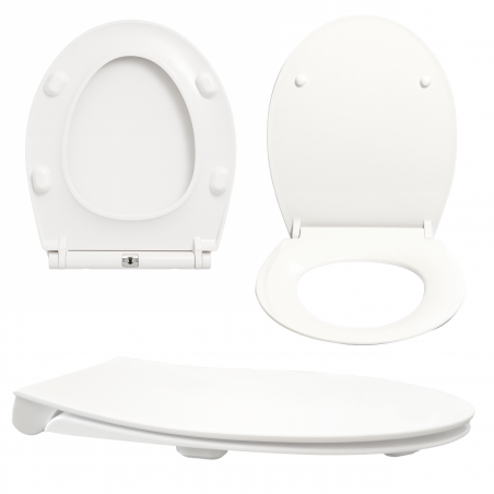 DESKA SEDESOWA WOLNOOPADAJĄCA BIAŁA SLIM CIENKA WYPINANA ANTYBAKTERYJNA WC