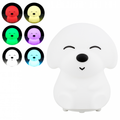 LAMPKA NOCNA LED DLA DZIECI SILIKONOWA PIESEK KOLOROWA MIĘKKA USB-C RGB