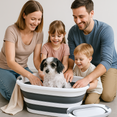 KOSZ NA PRANIE SKŁADANY MISKA SKŁADANA SILIKONOWA WANIENKA NA BIELIZNĘ 40L