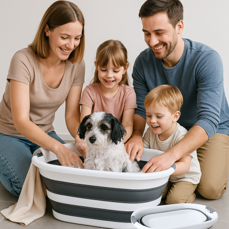 KOSZ NA PRANIE SKŁADANY MISKA SKŁADANA SILIKONOWA WANIENKA NA BIELIZNĘ 40L