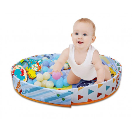 MATA EDUKACYJNA 2w1 KOJEC Z PIŁECZKAMI NIEBIESKI